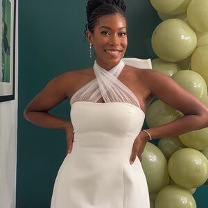 Meshki White Halter Dress
